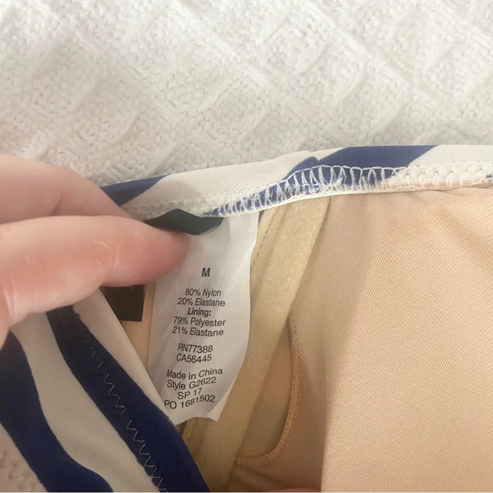 J. Crew navy and white Striped Halter Bikini Top size medium